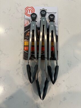 Master Chef Silicone Tip Tongs 3 Pack